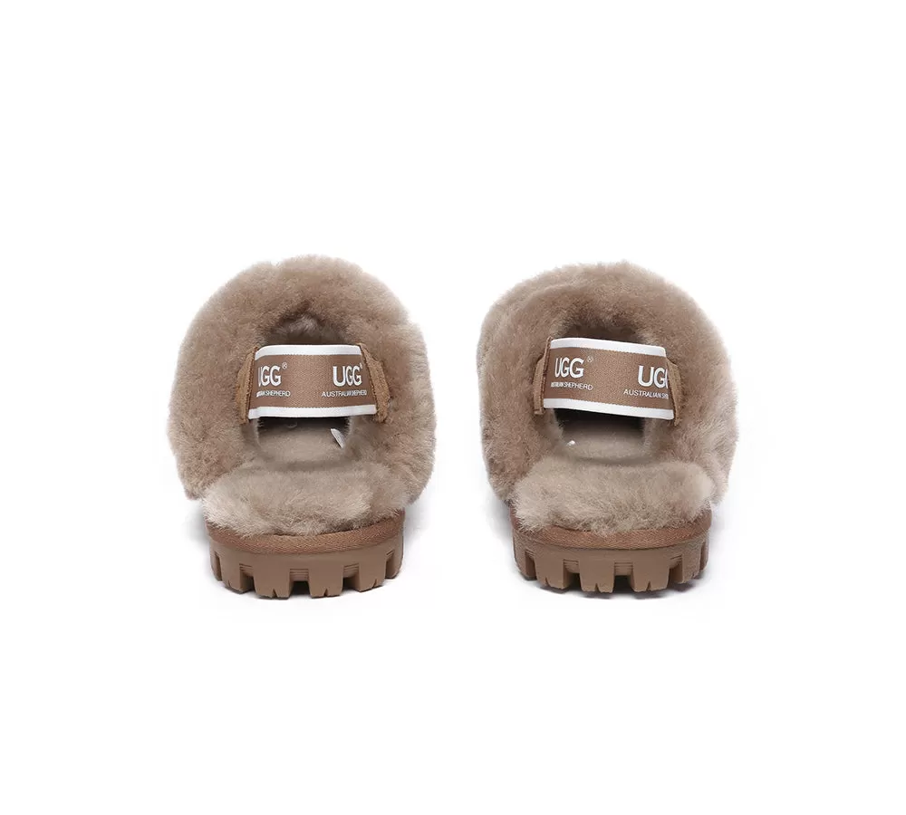 UGG AUSTRALIAN SHEPHERD Sheepskin Wool Removable Strap Slingback Slippers Suzie ll