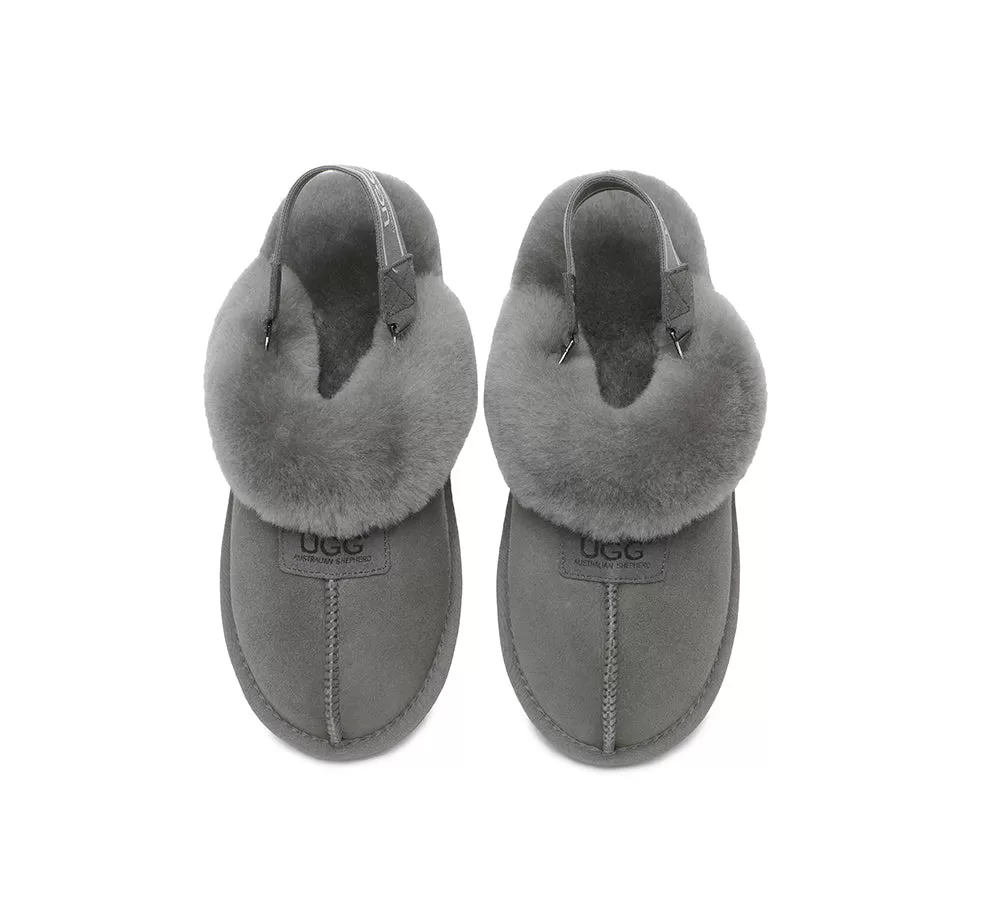 UGG AUSTRALIAN SHEPHERD Sheepskin Wool Removable Strap Slingback Slippers Suzie