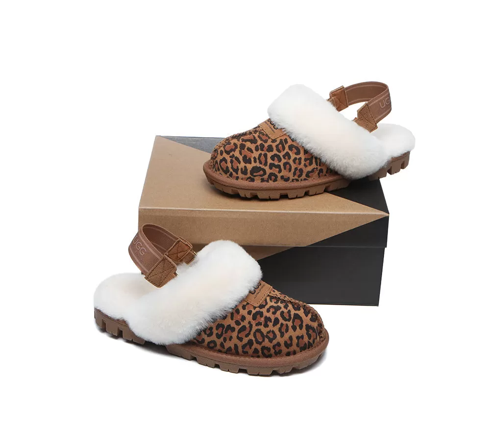 UGG AUSTRALIAN SHEPHERD Sheepskin Wool Removable Strap Slingback Slippers Suzie