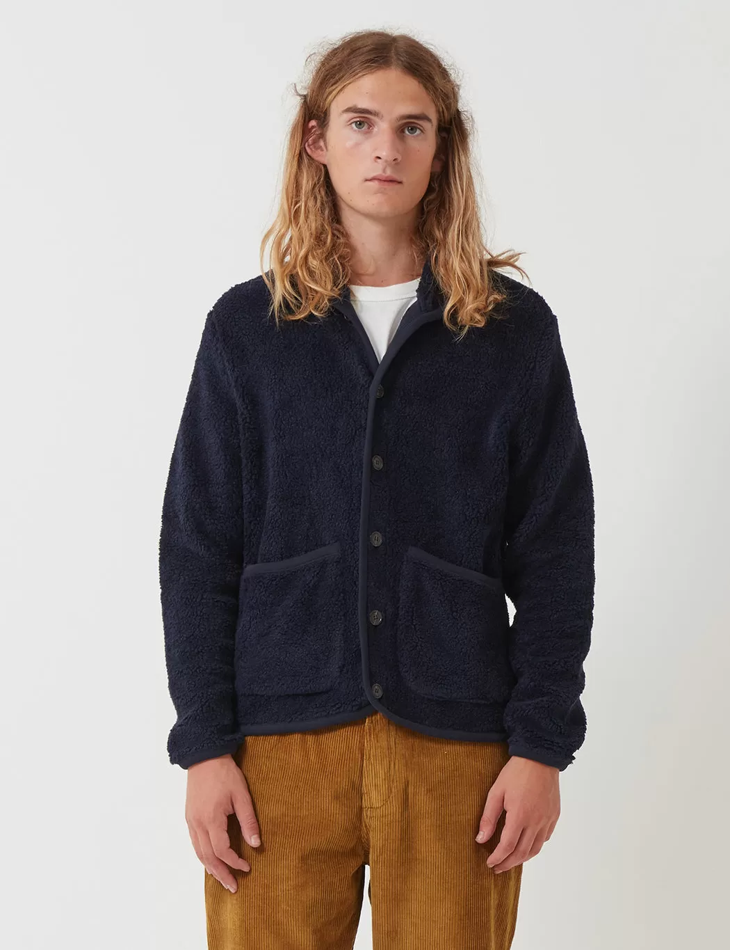 Universal Works Lancaster Jacket (Fleece) - Navy Blue