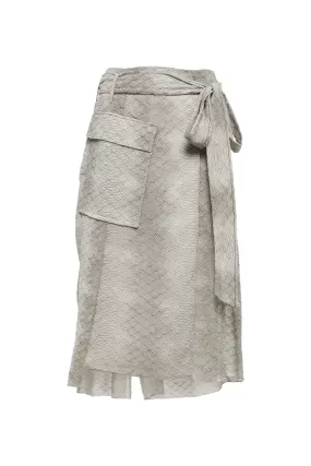 Victoria Beckham Snake Trench Skirt - Silver