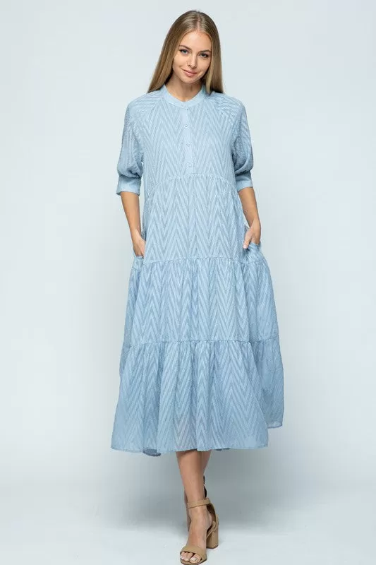 Vyla Boho Chic Dress In Capri Blue