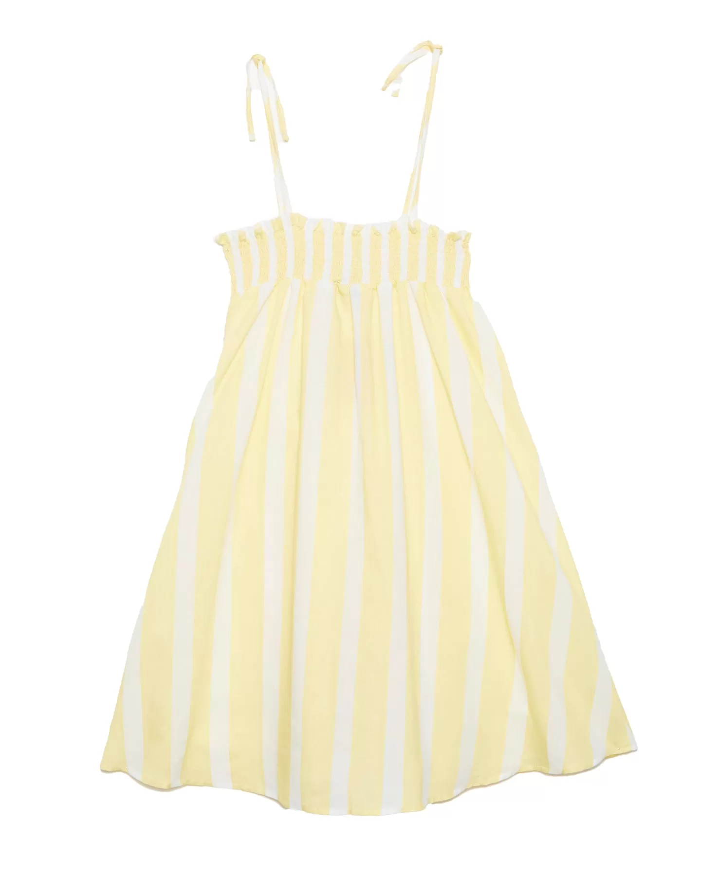 WEEKEND HOUSE KIDS Things I Like YELLOW STRAPLESS SMOKED STRIPES DRESS