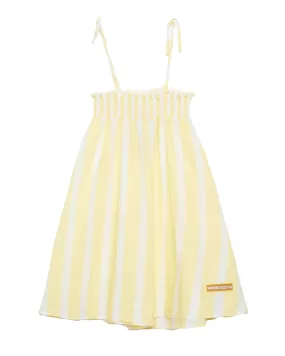 WEEKEND HOUSE KIDS Things I Like YELLOW STRAPLESS SMOKED STRIPES DRESS