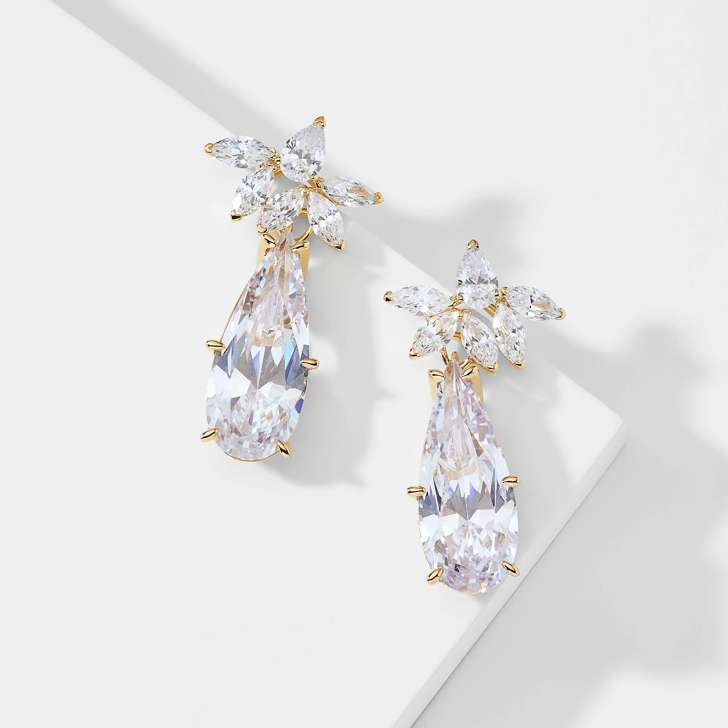 WILDFLOWER LARGE PEAR CZ DROP EARRINGS