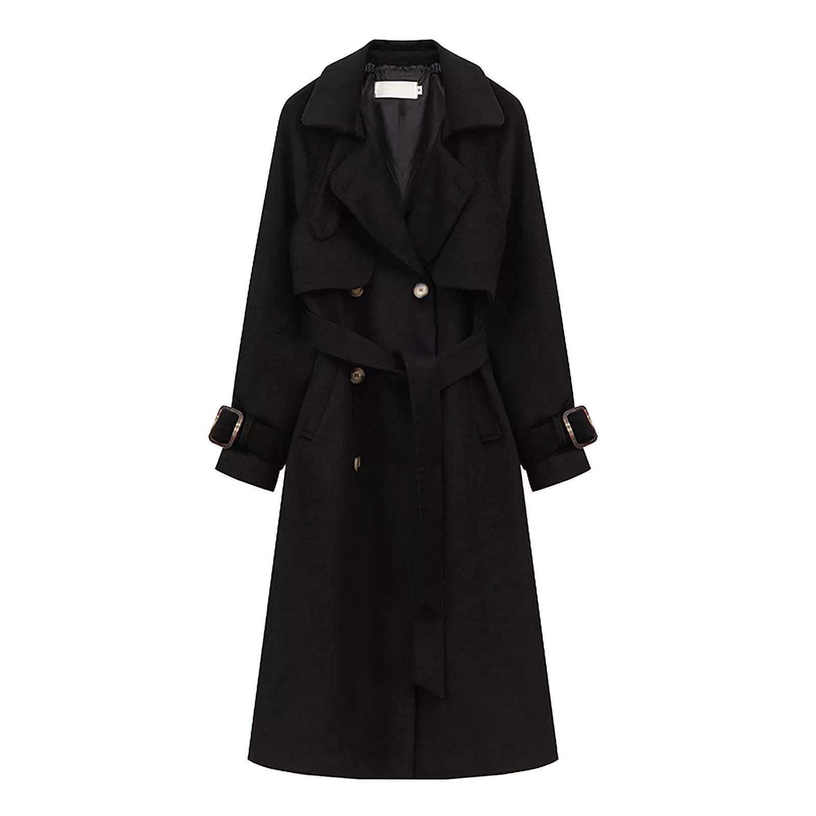 Women's Black Long Wool Coat,Oversize Wool Coat,Double Breast Reefer Coat,Fall Winter Wool Coat,Warm Wool Overcoat,Long Black Coat,Vivian7