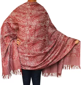 Wool Jamawar Shawl Scarves Paisley Womens Indian Clothing (82 x 42 inches)