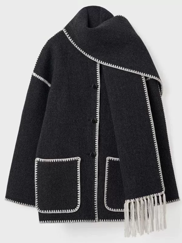 Woolen Shawl Coat for Women