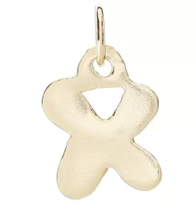 X Bubble Letter Charm